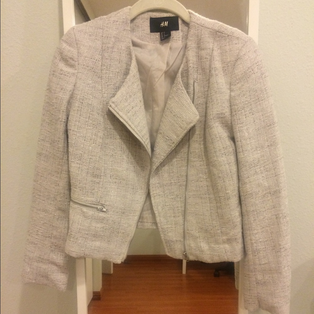 H&M metallic tweed jacket